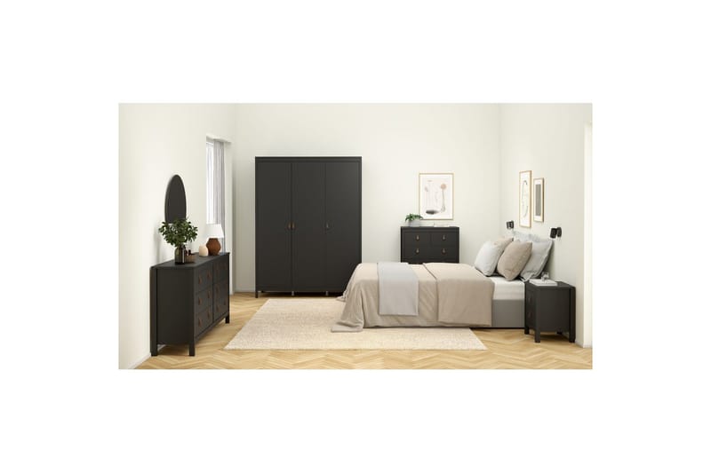 Vallvidera Garderob 150x199 cm - Svart - Förvaring - Klädförvaring - Garderob & garderobssystem