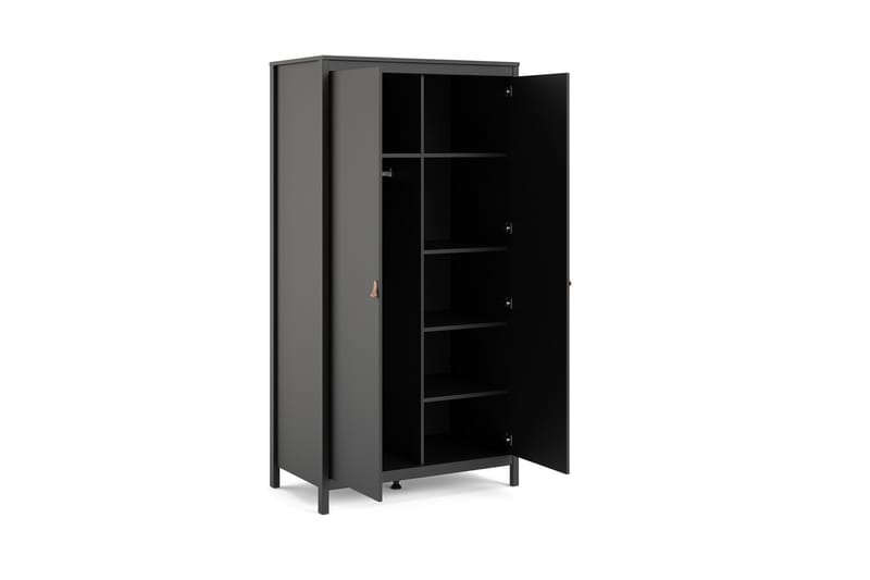 Vallvidera Garderob 58x102 cm - Svart/Natur - Förvaring - Klädförvaring - Garderob & garderobssystem
