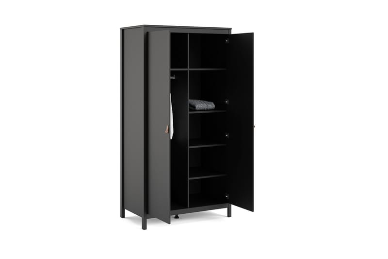 Vallvidera Garderob 58x102 cm - Svart/Natur - Förvaring - Klädförvaring - Garderob & garderobssystem