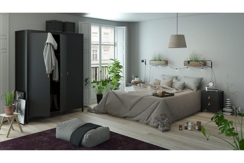 Vallvidera Garderob 58x150 cm - Svart - Förvaring - Klädförvaring - Garderob & garderobssystem