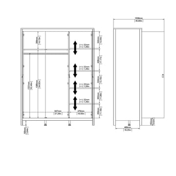 Vallvidera Garderob med 3 dörrar 150x199 cm - Förvaring - Klädförvaring - Garderob & garderobssystem - Klädskåp & fristående garderob