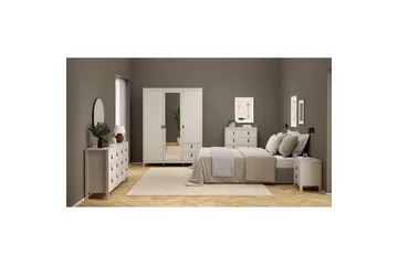 Vallvidera Garderob med Spegel 150x199 cm - Beige - Förvaring - Klädförvaring - Garderob & garderobssystem