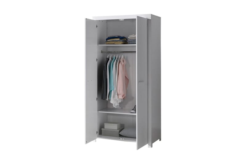 Vandeveer Garderob 2 Dörrar - Vit - Garderob & garderobssystem - Barngarderob - Klädskåp & fristående garderob