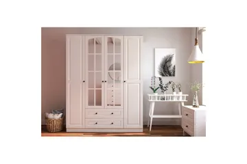 Varin Garderob 140x180 cm - Matt Vit - Förvaring - Klädförvaring - Garderob & garderobssystem