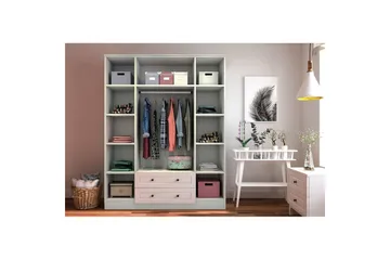 Varin Garderob 140x210 cm - Matt Vit - Förvaring - Klädförvaring - Garderob & garderobssystem