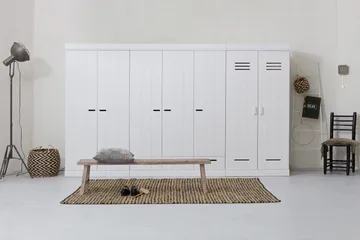 Varius Garderob 140 cm 3 Dörrar 3 Lådor - Vit Tall - Förvaring - Klädförvaring - Garderob & garderobssystem