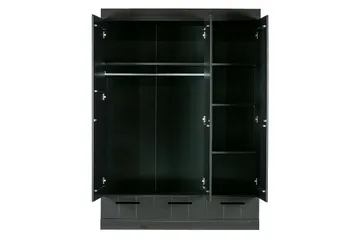 Varius Garderob 140x53 cm 3 Dörrer - Furu/Svart - Förvaring - Klädförvaring - Garderob & garderobssystem