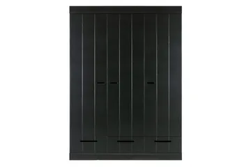 Varius Garderob 140x53 cm 3 Dörrer - Furu/Svart - Förvaring - Klädförvaring - Garderob & garderobssystem