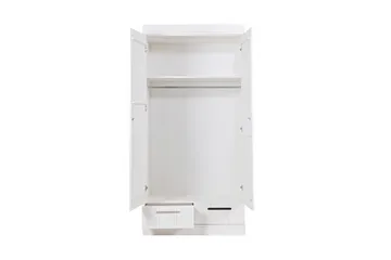 Varius Garderob 195 cm 2 Dörrar 2 Lådor - Vit Tall - Förvaring - Klädförvaring - Garderob & garderobssystem