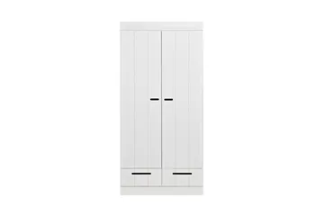 Varius Garderob 195 cm 2 Dörrar 2 Lådor - Vit Tall - Förvaring - Klädförvaring - Garderob & garderobssystem