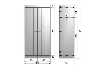Varius Garderob 94 cm 2 Dörrar - Vit Tall - Förvaring - Klädförvaring - Garderob & garderobssystem