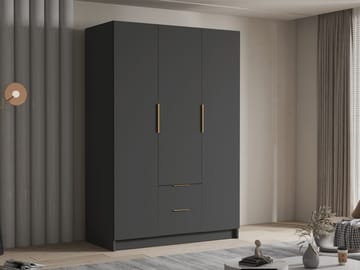 Varros Garderob 150x216 cm i Trä - Svart - Förvaring - Klädförvaring - Garderob & garderobssystem