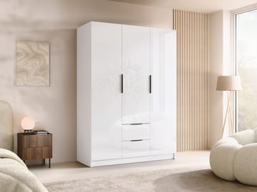 Varros garderob 150x216 cm - Svart, vit - Förvaring - Klädförvaring - Garderob & garderobssystem - Klädskåp & fristående garderob