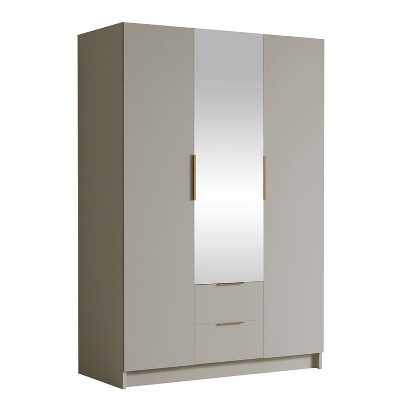 Varros Garderob med Spegel 150x216 cm - Beige - Förvaring - Klädförvaring - Garderob & garderobssystem