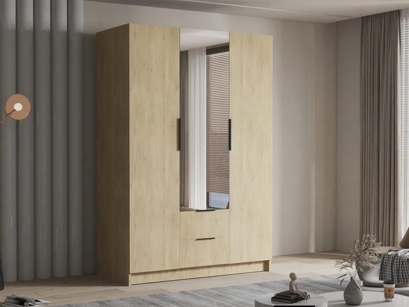 Varros Garderob med Spegel 150x216 cm - Brun - Förvaring - Klädförvaring - Garderob & garderobssystem