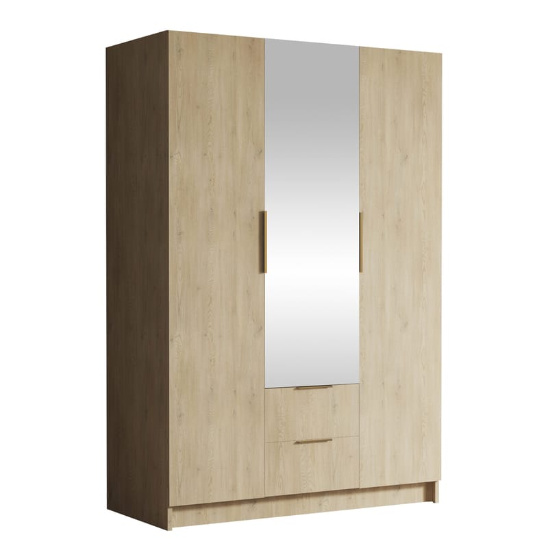 Varros Garderob med Spegel 150x216 cm - Brun - Förvaring - Klädförvaring - Garderob & garderobssystem