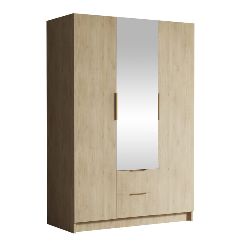 Varros Garderob med Spegel 150x216 cm - Brun - Förvaring - Klädförvaring - Garderob & garderobssystem