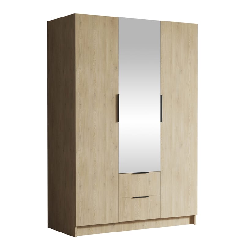 Varros Garderob med Spegel 150x216 cm - Brun - Förvaring - Klädförvaring - Garderob & garderobssystem