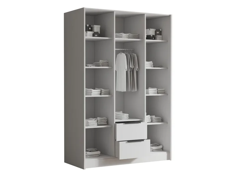 Varros garderob med spegel 150x216 cm - Svart, vit - Förvaring - Klädförvaring - Garderob & garderobssystem