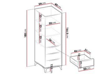 Vemdalen Garderob 54 cm - Sand beige - Förvaring - Klädförvaring - Garderob & garderobssystem