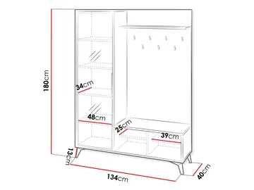 Vemdalen Hallmöbelset 180 cm - Möbler - Hallmöbler - Möbelset för hall & entre