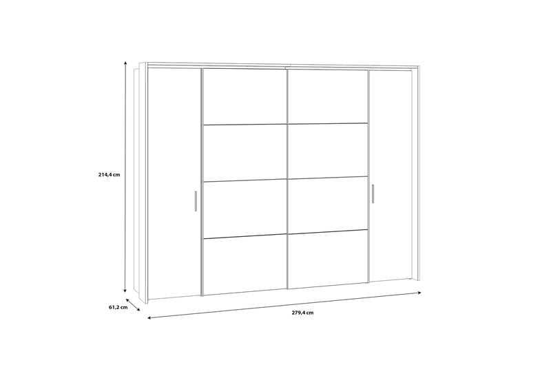 Vergina Garderob 62x280 cm - Brun/Svart - Förvaring - Klädförvaring - Garderob & garderobssystem