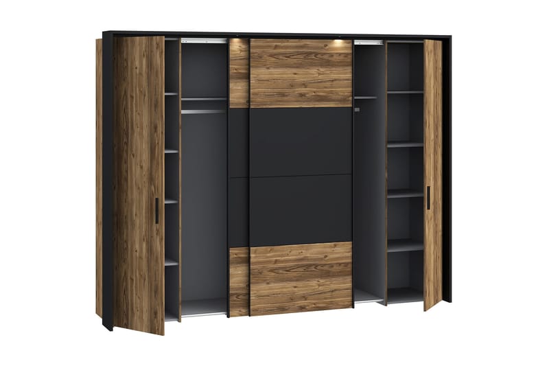 Vergina Garderob 62x280 cm - Brun/Svart - Förvaring - Klädförvaring - Garderob & garderobssystem