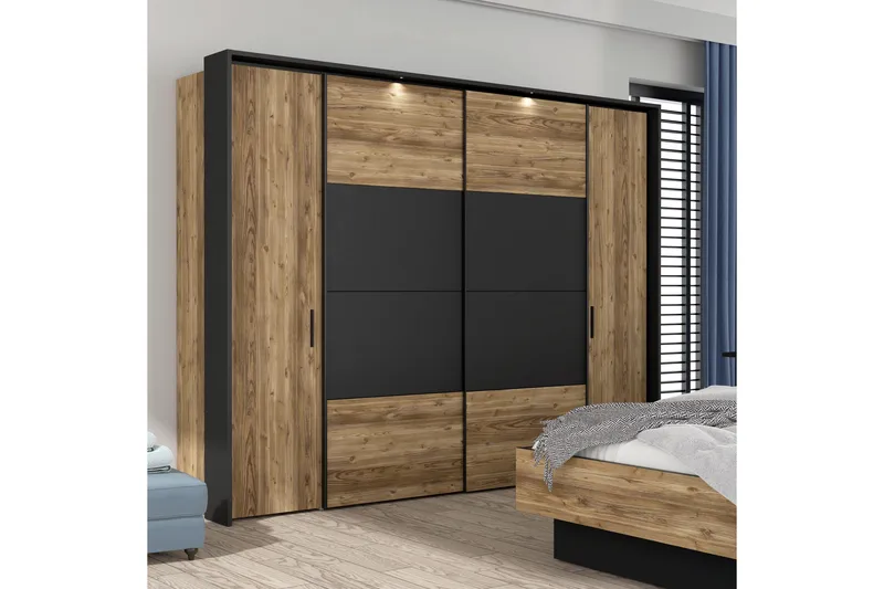 Vergina Garderob 62x280 cm - Brun/Svart - Förvaring - Klädförvaring - Garderob & garderobssystem