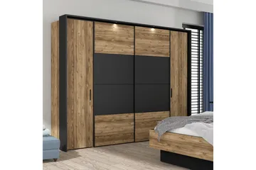 Vergina Garderob 62x280 cm - Brun/Svart - Förvaring - Klädförvaring - Garderob & garderobssystem