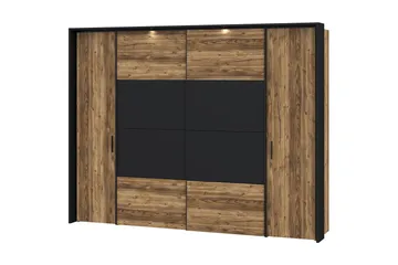 Vergina Garderob 62x280 cm - Brun/Svart - Förvaring - Klädförvaring - Garderob & garderobssystem