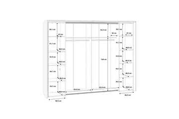 Vergina Garderob 62x280 cm - Brun/Svart - Förvaring - Klädförvaring - Garderob & garderobssystem