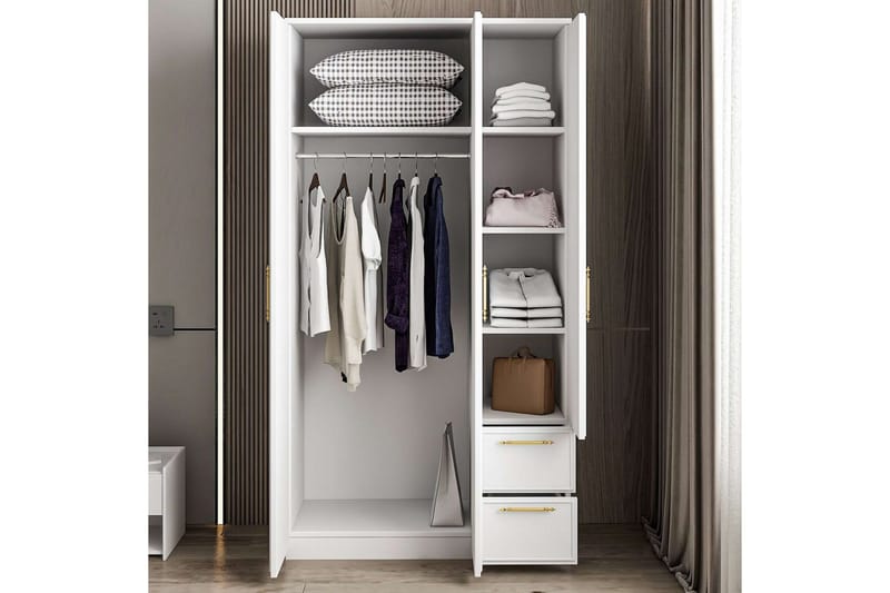 Vespera Garderob 90x171,8 cm - Vit - Förvaring - Klädförvaring - Garderob & garderobssystem
