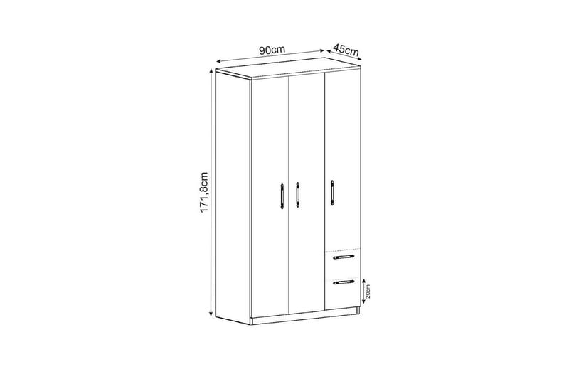 Vespera Garderob 90x171,8 cm - Vit - Förvaring - Klädförvaring - Garderob & garderobssystem