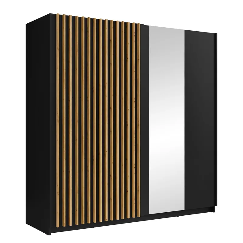 Veylan Garderob med spegel 201x199 cm, svart