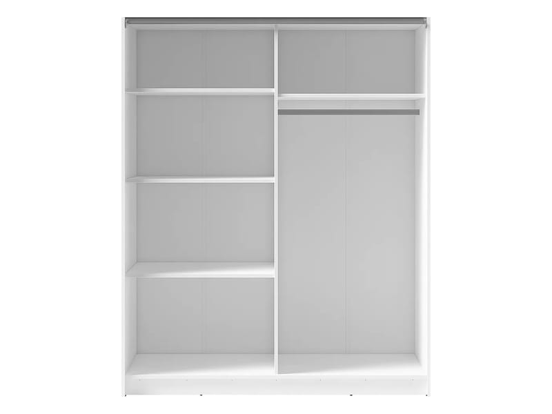 Veylan Garderob med spegel 201x199 cm - vit - Förvaring - Klädförvaring - Garderob & garderobssystem