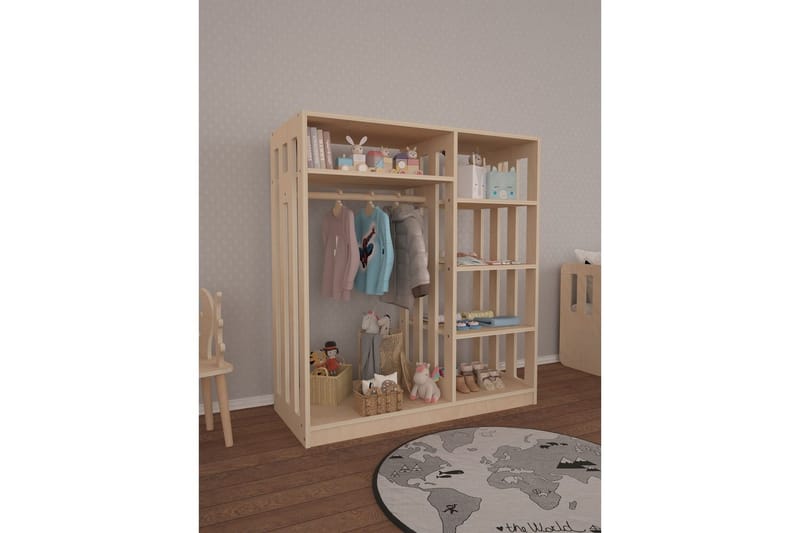 Vintor Garderob 90x100 cm - Natur - Förvaring - Klädförvaring - Garderob & garderobssystem