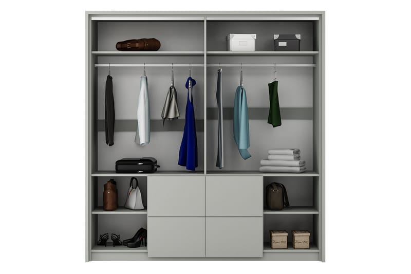 Wedena Garderob 208 cm - Grå - Förvaring - Klädförvaring - Garderob & garderobssystem