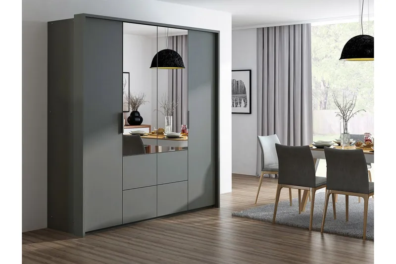 Wedena Garderob 208 cm - Grå - Förvaring - Klädförvaring - Garderob & garderobssystem