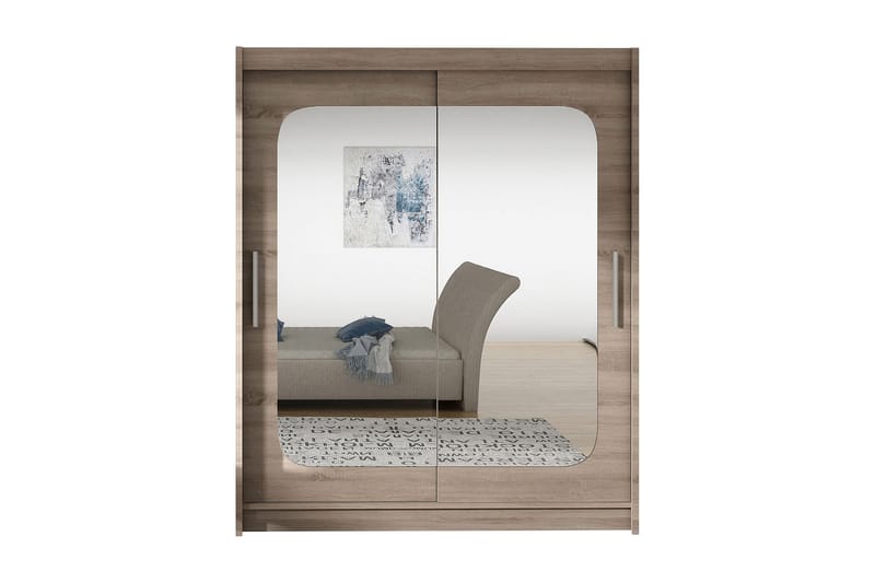 West Garderob 150x58x200 cm LED-belysning - Beige - Förvaring - Klädförvaring - Garderob & garderobssystem