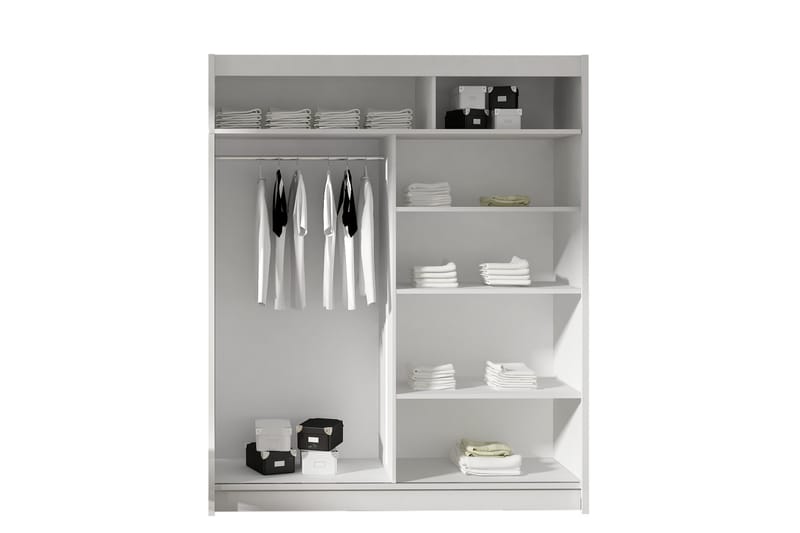 West Garderob 150x58x200 cm LED-belysning - Beige - Förvaring - Klädförvaring - Garderob & garderobssystem