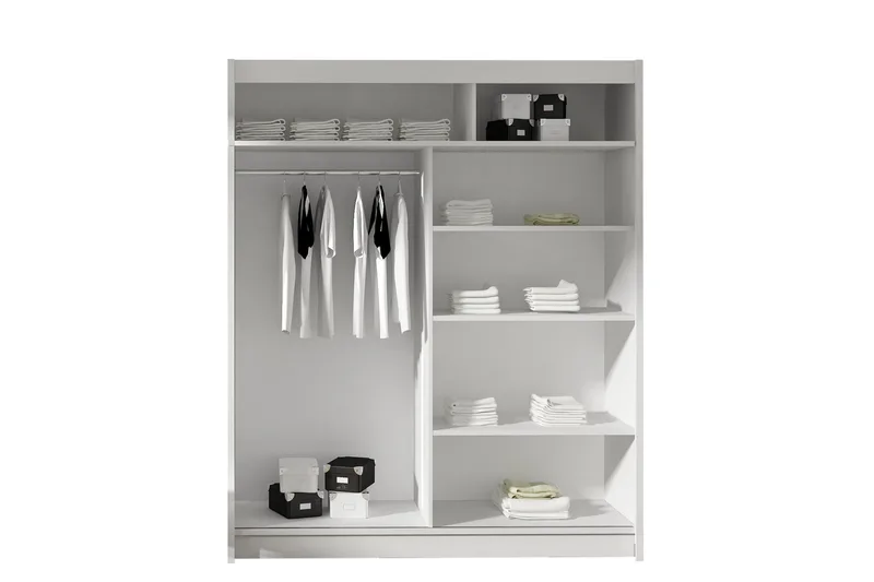 West Garderob 150x58x200 cm LED-belysning - Vit - Förvaring - Klädförvaring - Garderob & garderobssystem