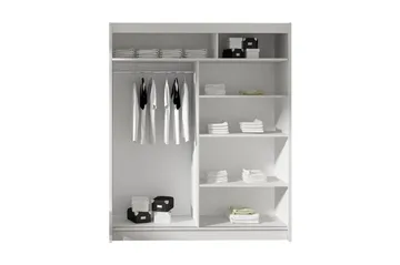 West Garderob 150x58x200 cm - Vit - Förvaring - Klädförvaring - Garderob & garderobssystem