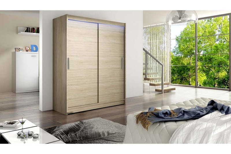 Westa Garderob 150x58x200 cm - Beige - Förvaring - Klädförvaring - Garderob & garderobssystem