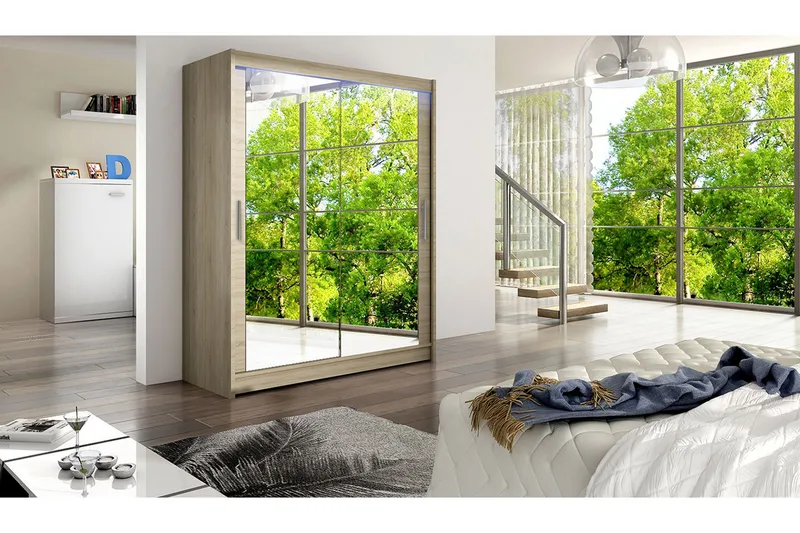 Westa Garderob 150x58x200 cm - Beige - Förvaring - Klädförvaring - Garderob & garderobssystem - Klädskåp & fristående garderob