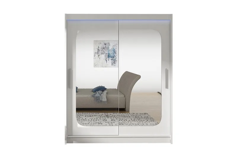 Westa Garderob 150x58x200 cm LED-belysning - Vit - Förvaring - Klädförvaring - Garderob & garderobssystem - Klädskåp & fristående garderob