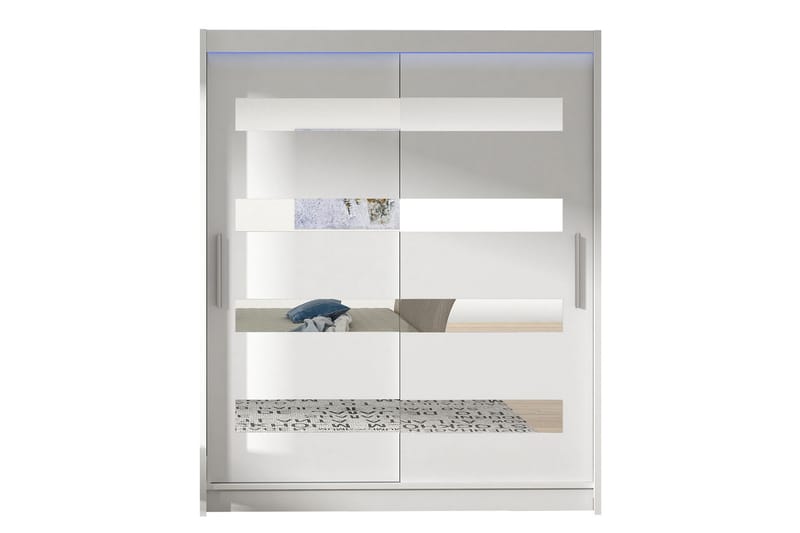 Westa Garderob 150x58x200 cm LED-belysning - Vit - Förvaring - Klädförvaring - Garderob & garderobssystem