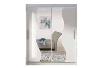 Westa Garderob 150x58x200 cm med LED - Vit - Förvaring - Klädförvaring - Garderob & garderobssystem