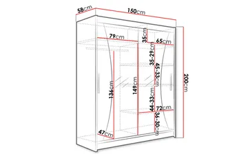 Westa Garderob 150x58x200 cm - Trä/natur - Förvaring - Klädförvaring - Garderob & garderobssystem