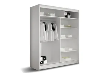 Westa Garderob 150x58x200 cm - Vit - Förvaring - Klädförvaring - Garderob & garderobssystem