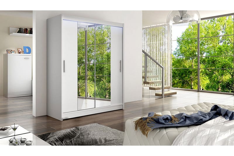 Westa Garderob 150x58x200 cm - Vit - Förvaring - Klädförvaring - Garderob & garderobssystem - Klädskåp & fristående garderob